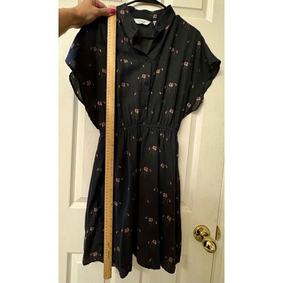 Stockholm Atelier X Other Stories Floral Print Dark Blue Wide Short Sleeve Dress - Picture 8 of 11